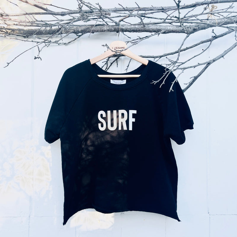 VH-1476 SURF Black Sweatshirt Short Sleeve
