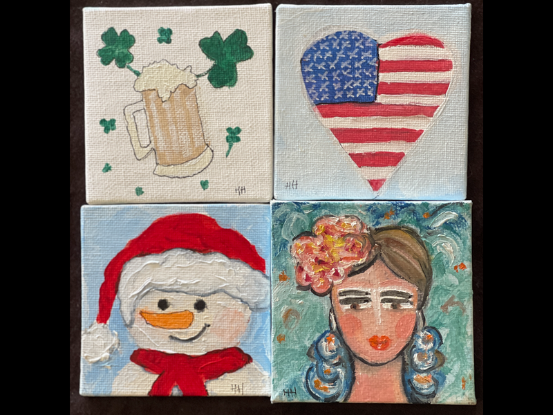HH 2 x2 oil paintings