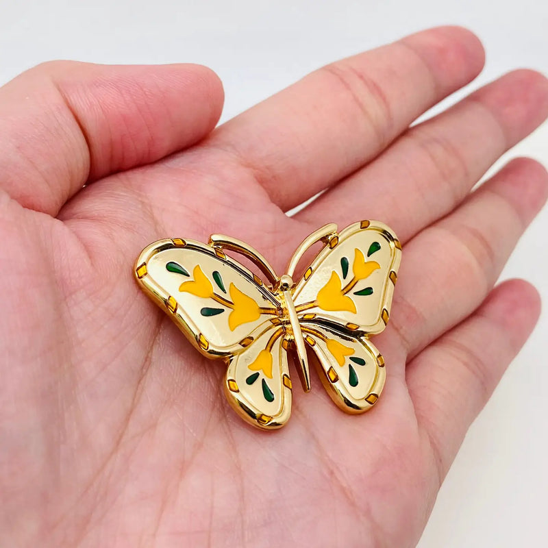 TL JMQ Enamel Butterfly Brooch