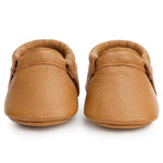 BA - Fringeless Baby Moccasins - Leather Baby Shoes (Brown)