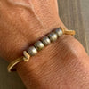 TL JNP Silver Ball Leather Bracelet