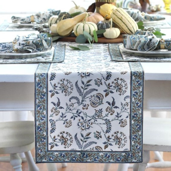 PAR Table Runner Lilibet Caramel Indigo