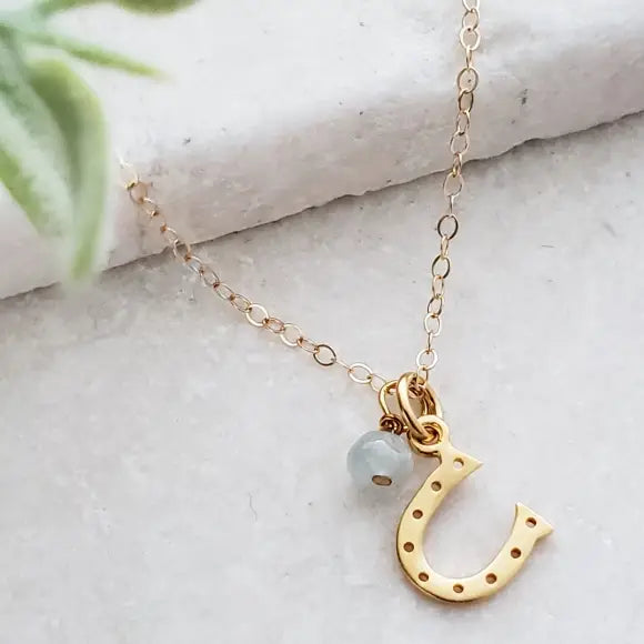 TL JSD Horseshoe Aqua Necklace