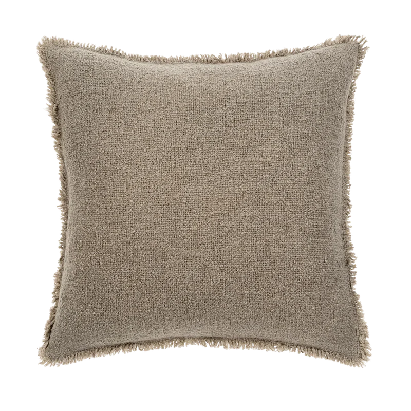 NS Fringed Boucle Pillow Taupe
