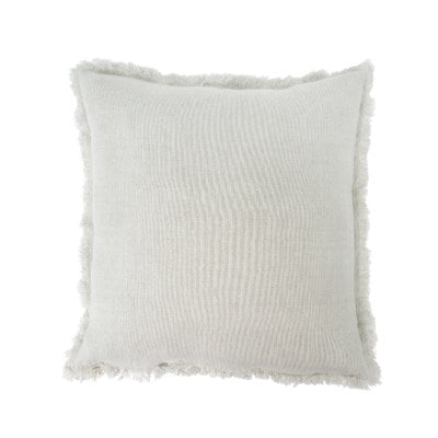 NS Frayed Edge Pillow Ivory 20x20