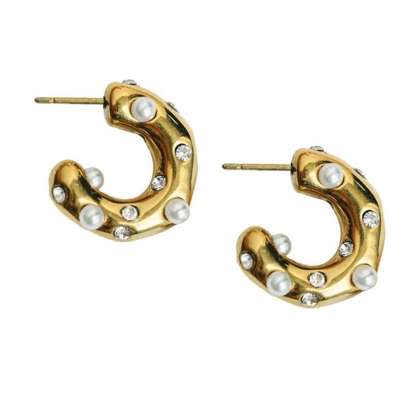 TL JSA Pearl CZ Huge Hoop