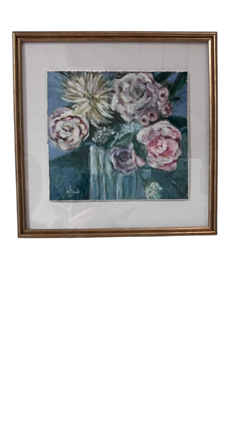 NSFA Original Painting "Spring Flowers in Glass Vase"