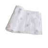 BA - Organic Muslin Baby Swaddle - Pink Whale Print
