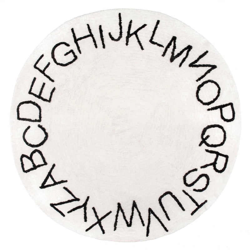 BA - Kids Washable Round Alphabet Area Rug