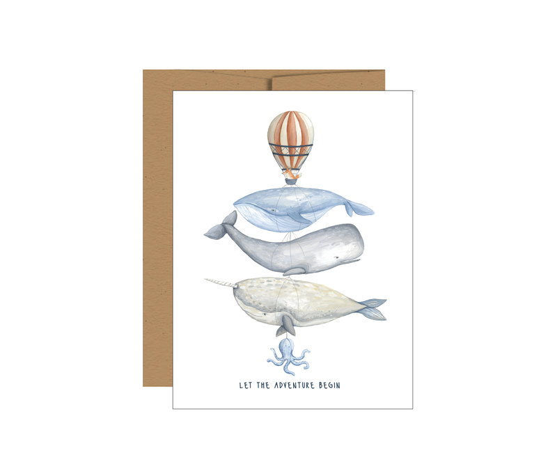 BA- Whale Adventure Baby Greeting Card