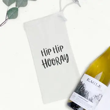 WS Hip Hip Hooray - Canvas Wine Bag