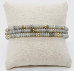 CC STONE AND GOLD BEAD BRACELET