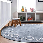 BA - Kids Washable Round Alphabet Area Rug