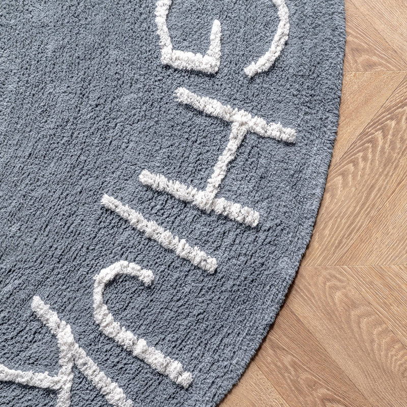 BA - Kids Washable Round Alphabet Area Rug