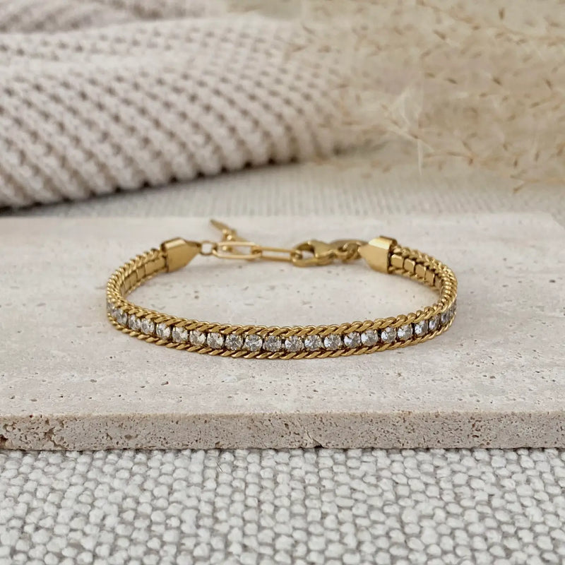 TL JA Braided Rhinestone bracelet