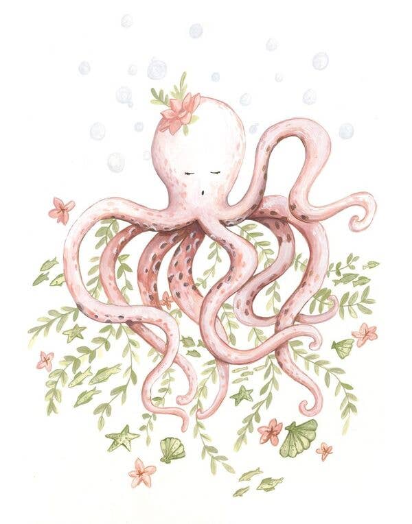 BA- Octopus Kids Art Print