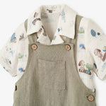 BA - Pond Friends Organic Muslin Camp Shirt & Linen Overall Shorts