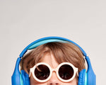 BA - Sweet Cream Euro Round Kids Sunglasses with Amber Lens