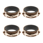 TL K S/4 Vintage Leather Napkin Rings