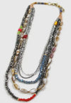 CC LAYERED STONE AND CRYSTAL NECKLACE