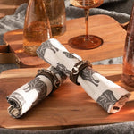 TL K S/4 Vintage Leather Napkin Rings