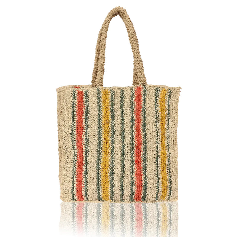 TL CL Stripe Jute Beach Bag