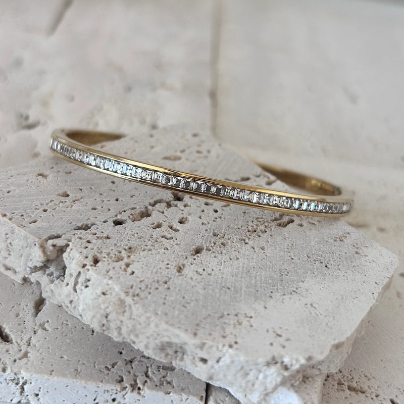 TL JA Gold CZ Bangle