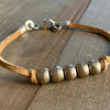 TL JNP Silver Ball Leather Bracelet