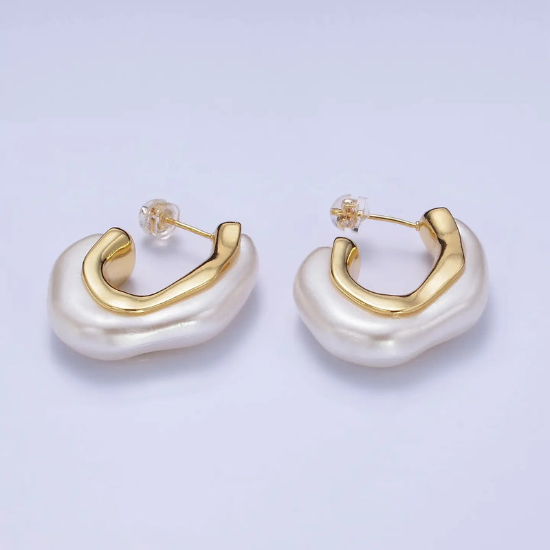TL JAE Geo Shell Pearl Earring