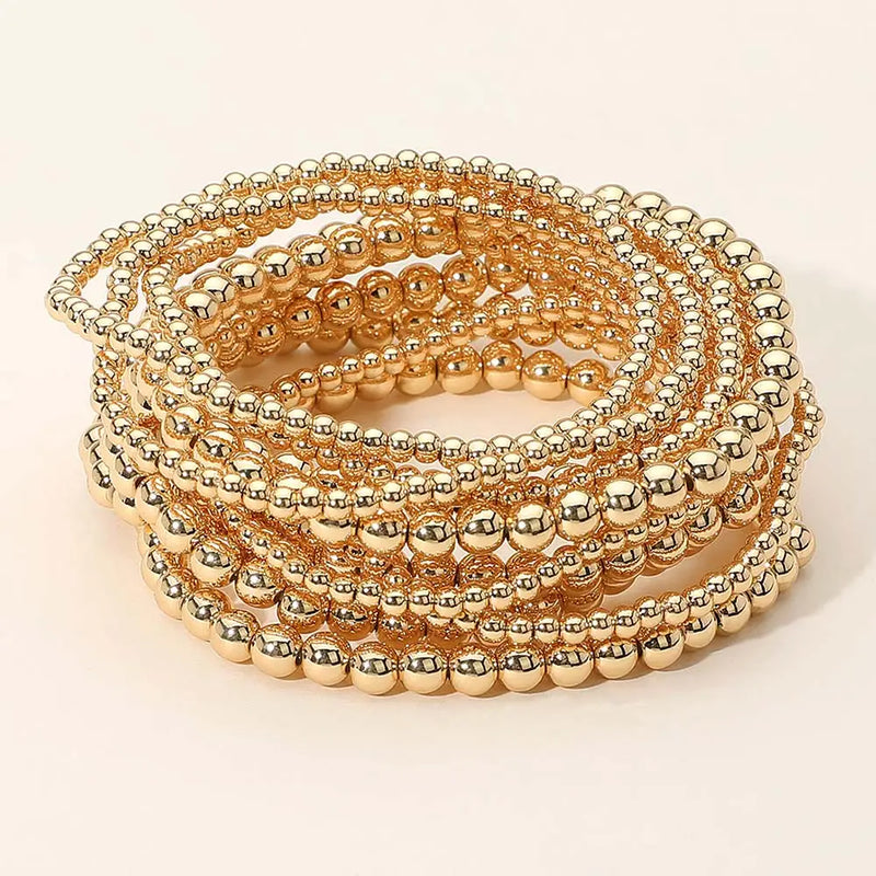 TL JSC Gold Ball Stretch Bracelet