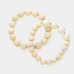 TL JSC Wood Bead Stretch Bracelet