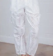 CC EYELET PANTS -elastic waist