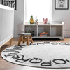 BA - Kids Washable Round Alphabet Area Rug