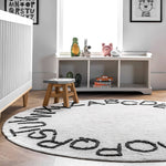 BA - Kids Washable Round Alphabet Area Rug