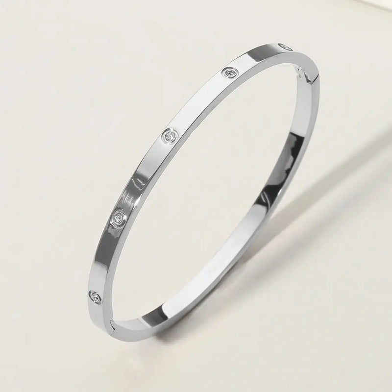 TL JSC Stainless Steel CZ Bangle
