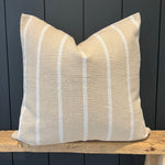 Port II - Tan and White Stripe Throw Pillow - 21"