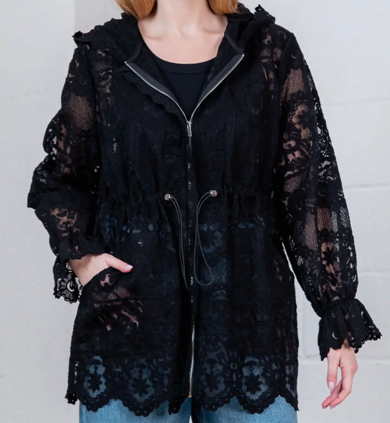 CC HOODED LACE JACKET