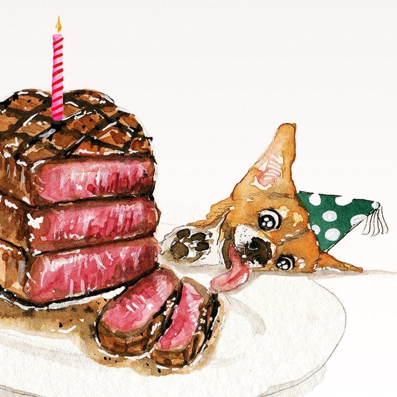 SP - Rare Steak Birthday Card