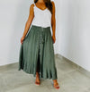 CC LINEN FRONT BUTTON MIDI SKIRT