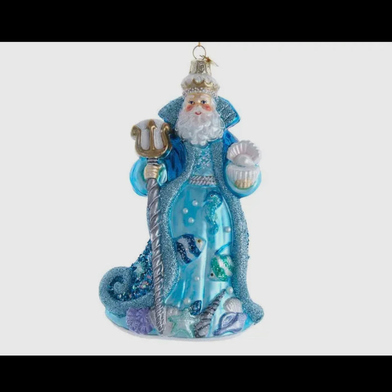 CC KURT ADLER 7” UNDER THE SEA GLASS SANTA