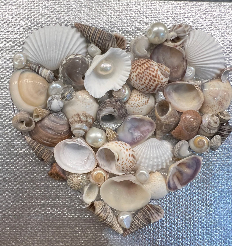 H H Silver Shell Heart