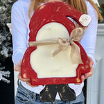 BC Santa Claus Wooden Doughbowl Candle