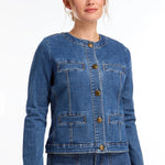 CC FDJ ROUND NECK JEAN JACKET