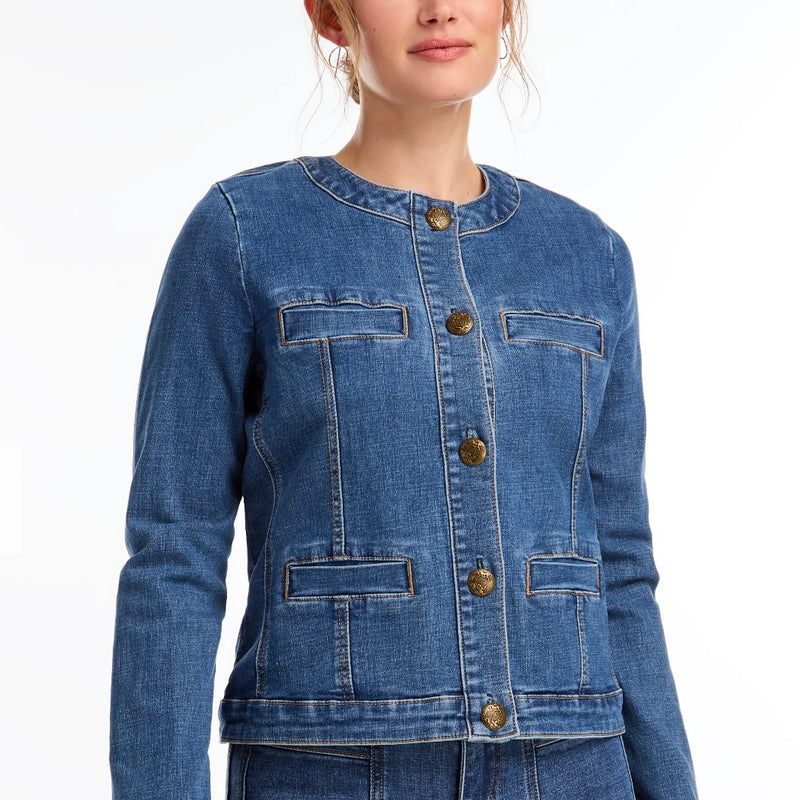 CC FDJ ROUND NECK JEAN JACKET