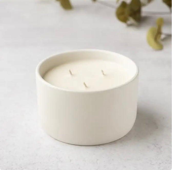 BC Nordic white 3 wick ceramic