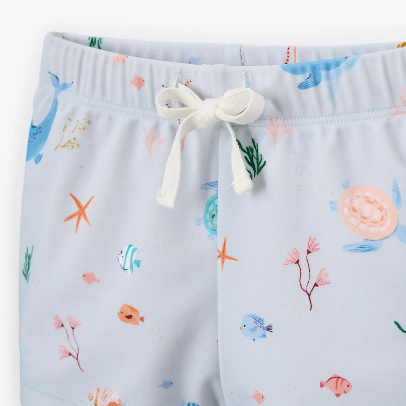 BA - PALE BLUE OCEAN ADVENTURE BABY SWIM SHORTS
