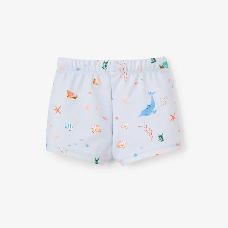 BA - PALE BLUE OCEAN ADVENTURE BABY SWIM SHORTS