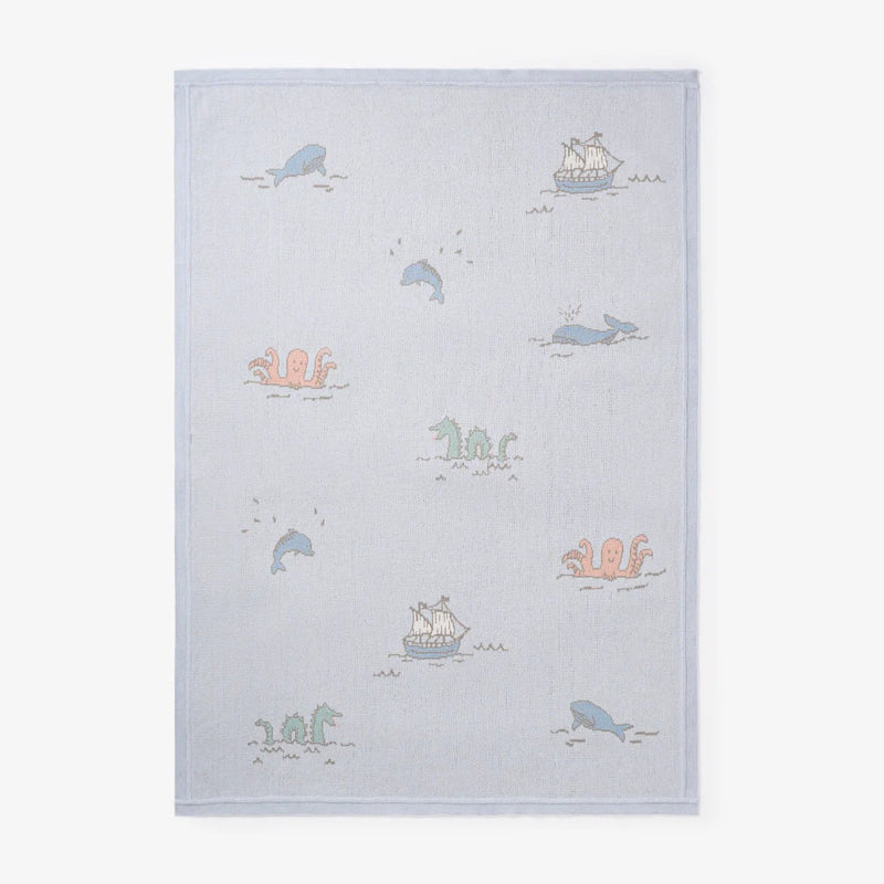 BA - SEA CREATURE COTTON KNIT BLANKET