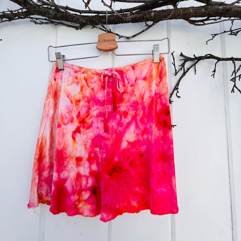 VH-1372 Bias Drawstring Dyed Mini Skirt