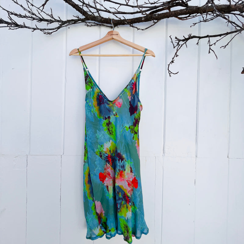 VH-1387 Koi Pond Silk Bias dress